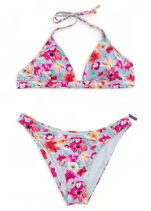 NWT Victoria’s Secret Floral Bikini Set Size XXL Light Blue Pink Poppy Print