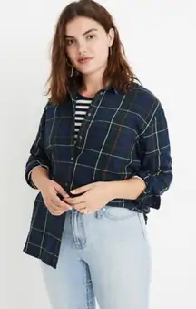 Madewell Plaid Ex-boyfriend Flannel Button Down‎ Shirt Multicolor Womens Size XS