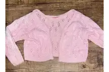 Vintage Pink heart knit cropped cardigan