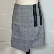Blush Plaid Mini Skirt with Side Zipper and Zipper Details