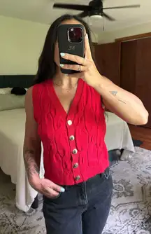 Cherry Red Sweater Vest