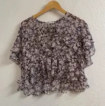 MISA Los Angeles Crop Flutter Top Size Medium