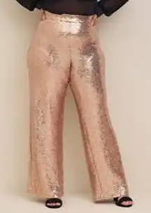 NWT TORRID | 1X 14-16 | Wide Leg Pants Sequin Trouser Women Champagne Sparkly