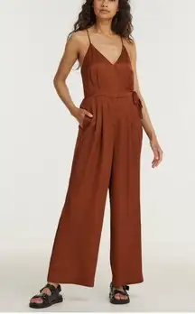 Scotch & Soda Wrap satin Jumpsuit in Sienna Size XL