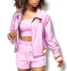 Champion Cropped Track Jacket Pink Medium
