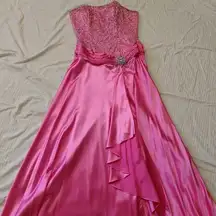 Pink Sequined Prom Dress