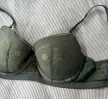 Lace Green and Tan Bra with Rose Gold clasps