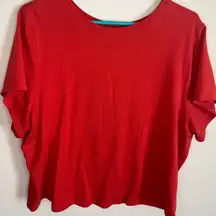 Old Navy Shirt Womens Plus Size 2XL Short Sleeve Red Boxy Cropped Basic Tee