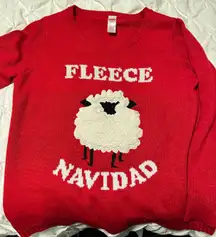 Womens Red Fleece Navidad Ugly Christmas Sweater size 