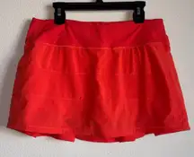 Lululemon Pace Revival Orange Skirt Size 6