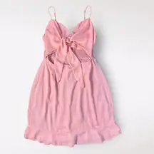 Lucy in the‎ Sky Cutout Chiffon Dress in Coral Pink Size M Party Flirty Ruffle