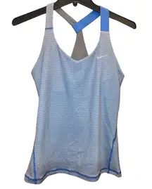 Dri-Fit Racerback Sports Bra Tank Top Geometric Blue S