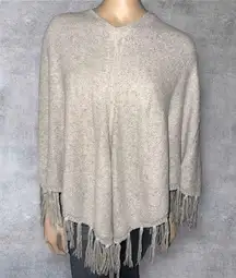 NWOT Banana Republic Women’s Cotton Blend Poncho sweater with fringe M/L Petite