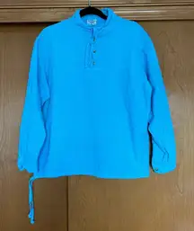 Cottonseeds 3 Button Pullover Top Bright Blue Size Small Coastal Lagenlook