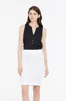 White Eyelet Pencil Skirt