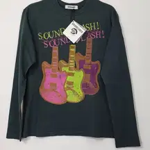 NWT Daydreamer Soundclash Graphic Long Sleeve Tee XS Black Rock Band