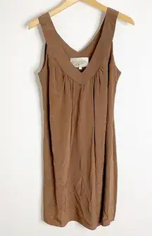 Rory Beca 100% Silk Chocolate Brown Mini Dress Size Small