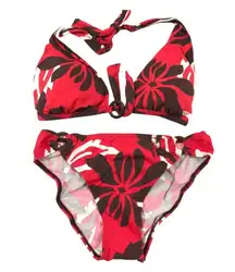 S.Oliver Womens Bikini 2 Piece Triangle Cups Floral Red Black White M C/D Cup
