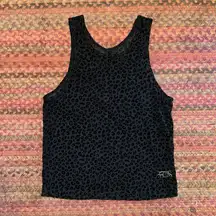 Zyia  ACTIVE BLACK VELVET SHEER CHEETAH PRINT TANK