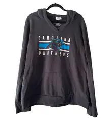NFL Carolina Panthers Blue Black LS Pockets Hooded Sweatshirt Size Womens 2XL