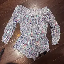 Victorias Secret Paisley Tassel Sleep Romper S • 100% Viscose • MSRP $55