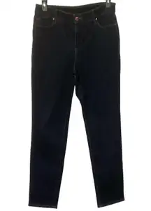 Chicos Jeans Womens Size 2R US 12 Blue Jeans Stretchy straight leg Zip Up