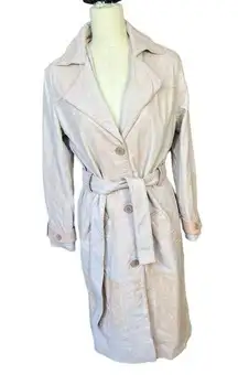 Free People x Deadwood  recycled leather Terra Trench Coat size 6, nwt