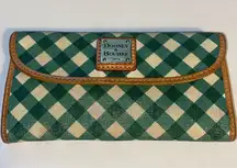Dooney Bourke Green Gingham Wallet