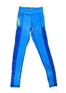 LAPP - High Waist Contrast Overstitch Leggings in Blue