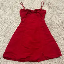 Zara red tie back mini dress 