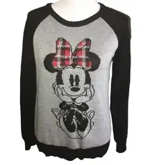 Disney  MINNIE MOUSE BLACK AND GREY PULLOVER SWEATER MEDIUM