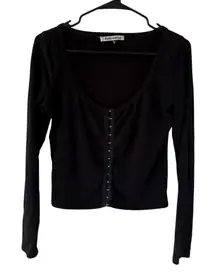 Reformation Black Ribbed Long Sleeve