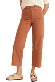 Marine Layer Bridget Slim Wide Leg Crop Orange Brown Pants Size 0 High Rise