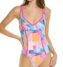 Nanette Lepore NWT pink printed molded cup one piece swimsuit 4