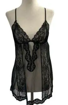 Adore Me Black Mesh Lingerie Dress Sleepwear Women Size Small | 10F-39