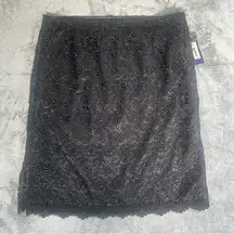 Apt 9 Black Floral Crochet Skirt