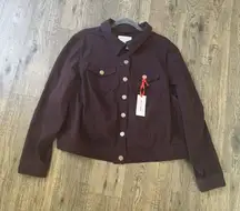 Molly Isadora Women’s Jeans Trucker Jacket 3X Burgundy