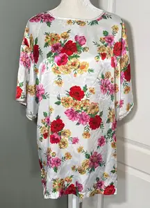 Victoria’s Secret Floral Satiny Nightshirt Lounge Tunic Top Size S