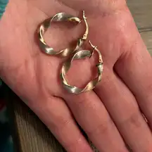 925 italy silver tri-color earrings