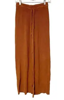 Size Small Brown Thick Knit Pull on Wide Leg Pant Casual Work