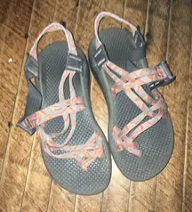 Chaco strappy orange and gray size 5 arch support sandals