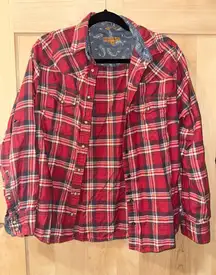 JACHS Girlfriend Red Plaid Button-Up Shirt