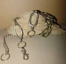 Link Belt Vintage Gold Silver Metal Chain Oval Round Clasp Closure Adjustable