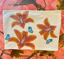 edikted tiger lily hibiscus flower tube top