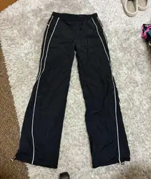 Black / White Stripe Windbreaker Pants