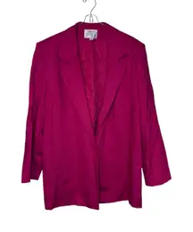 Orvis Womens Blazer Jacket Vintage Lined One Button Hot Pink‎ 12 Made In The USA