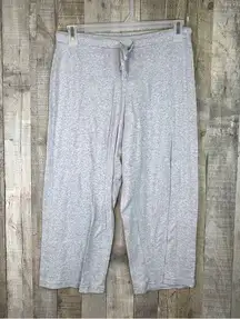 Hanes Sleepwear Size Medium Gray Pull On Capri Pants Stretch Drawstring …