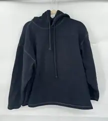 TNA Cozy Fleece Mega Hoodie Women Small Black Fleece Lined Minimalist Cozycore