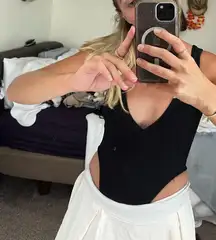 Editked body suit black cut out