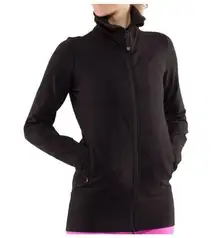 Lululemon In Stride Jacket Thumbhole Luon Moisture Wicking Bum Cover Black 2